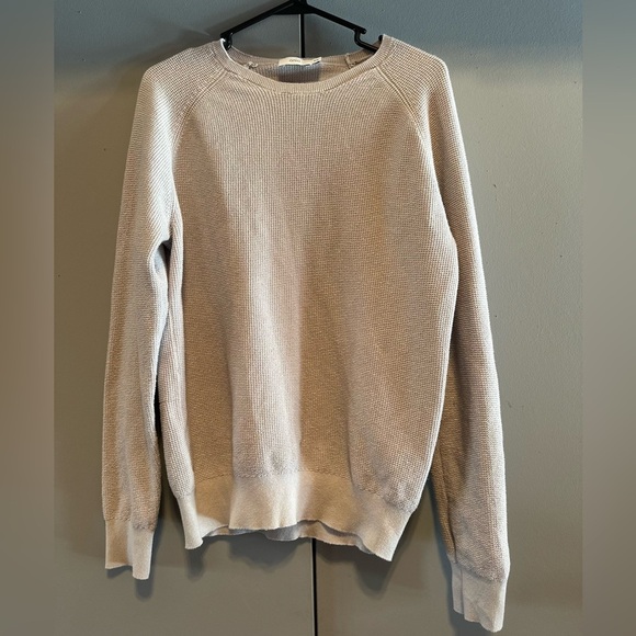 Onia Other - Onia - Men’s Waffle Stitch Cotton & Cashmere Blend Light Gray Sweater (Size M)